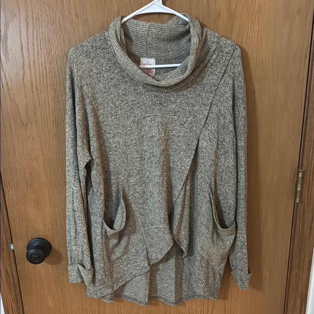 Freeloader Tan Cowl Neck Sweater